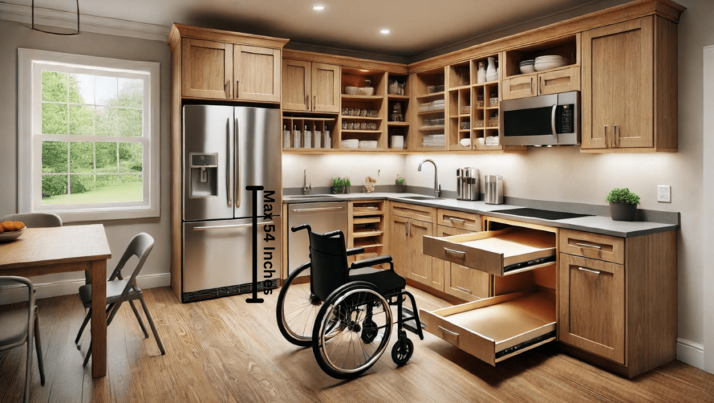 ada kitchen cabinet fridge height