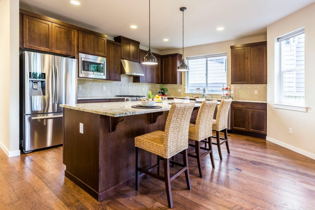 hardwood kitchen cabinet